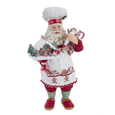 Kurt S. Adler front view showing full gingerbread chef Santa, ideal tabletop accent