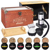 KUZKUZY front view of smoker box and kit, elegant storage and presentation benefit