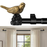 KVEEO front view of vintage gold curtain rod shows elegant profile and durable build