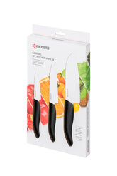 KYOCERA Revolution front view set showing three knives for versatile precision