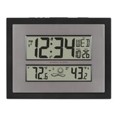 La Crosse Technology front view showing clock face and forecast, easy at-a-glance info