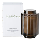 LA JOLIE MUSE fluted glass front view showing elegant candle and home decor benefit