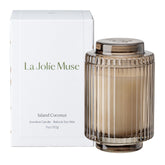 LA JOLIE MUSE front packaging showing elegant boxed candle and ribbon