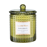 LA JOLIE MUSE front packaging showing elegant hobnail jar and label benefits