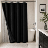 LaCyan front view of full 3-piece shower curtain set, stylish protection