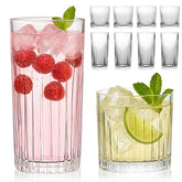 Laerjin clear glasses set front view showing packaging and contents for easy gifting