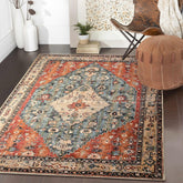 Lahome Felice Boho Tribal rug front view showing pattern and colors for stylish entryways