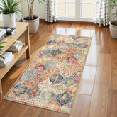 Lahome front view of runner showing vintage Moroccan floral and curb appeal