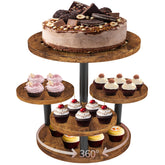LAIDUOLEOE front view of 3-tier wood cupcake stand for impressive presentation
