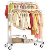 Laiensia garment rack front view showing full organized storage benefit
