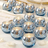 LAMORGIFT front view of blue votive set for cohesive decor