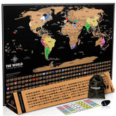 Landmass map front packaging showing poster and flags, elegant gift presentation
