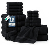 LANE LINEN black bath towel front view showing plush absorbency