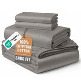 LANE LINEN charcoal king sheets flat and fitted shown overhead for a tidy bed benefit: refined look
