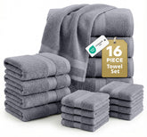 LANE LINEN folded set front view showing full 16-piece collection and neat storage benefit