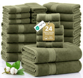 LANE LINEN front packaging view showing oil green set, neat and premium