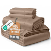 LANE LINEN front packaging showing taupe king sheet set and reusable bag — luxury gift ready