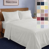 LANE LINEN front packaging in glacier grey showing complete queen sheet set benefits