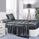 Lanest Housing folded queen sheet set showing neat packaging and luxurious sheen