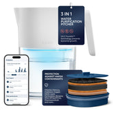 LARQ PureVis front view showing pitcher shape and lid with easy-fill spout for fridge convenience