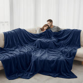 LaSyL oversized blanket folded showing dark blue front and neat presentation