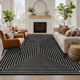 Latte&Fog front view showing black Prussian Sea geometric design and modern style benefit