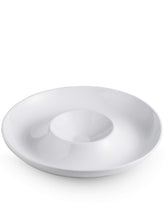 LAUCHUH front view of chip and dip platter showing clean white presentation