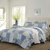 Laura Ashley twin quilt front view showing patchwork paisley and cozy styling