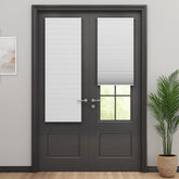 LazBlinds front view closed door shade showing clean blackout finish and privacy