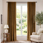 Lazzzy front view showing golden brown velvet panels and elegant benefit