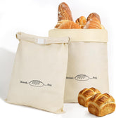 LDJRCP front view of bread bag showing natural linen and neat closure for organized storage