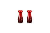 Le Creuset Cerise front view showing compact shakers and vibrant color
