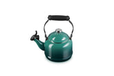 Le Creuset Demi kettle front view in Artichaut showing compact silhouette and style