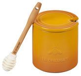 Le Creuset honey pot front view showing clean design and easy access