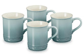 Le Creuset front view mug showing Sea Salt color and durable glaze benefit