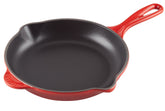 Le Creuset front view showing cerise finish and handle for durable cookware appeal