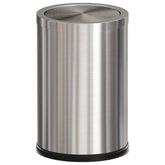 LEASYLIFE front view of brushed nickel trash can showing clean silhouette and styling