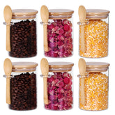 LEAVES AND TREES Y front view of six glass jars showing clean storage benefit