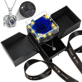 Lebana preserved blue rose front view showing elegant presentation and long-lasting beauty