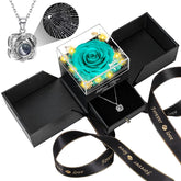Lebana front packaging showing blue preserved rose and ready-to-gift benefits