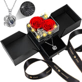 Lebana front packaging showing gift-ready rose and necklace set benefits presentation