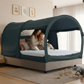 LEEDOR front view showing PitchBlack bed tent offering instant privacy