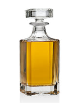 Lefonte decanter front view showing elegant crystal and clear liquid for refined display