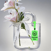 Lei-JG front view showing crystal purse vase and polished shine, ideal for gifting