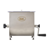 LEM MightyBite front view showing durable stainless-steel tub for consistent mixes