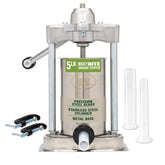 LEM MightyBite front view showing stainless steel body and compact footprint for durable performance