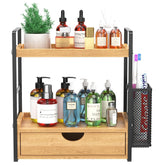 LEMIKKLE front view showing tidy two-tier organizer for neat counters