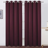 LEMOMO front view of burgundy curtains showing full panel and color benefit