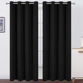 LEMOMO front view of two black blackout panels showing clean finish and benefits