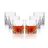 LEMONSODA front view of six crystal cut glasses showing elegant clarity and gift-ready presentation